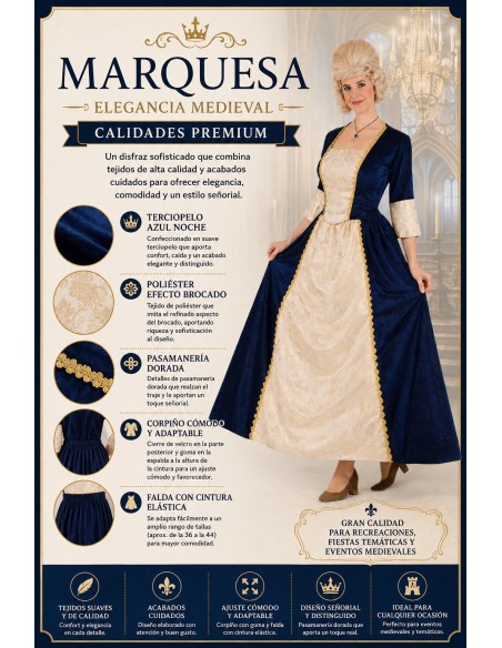 Fantasia de Marquesa Tamanho M | Fantasias para Adultos O Rei do Carnaval